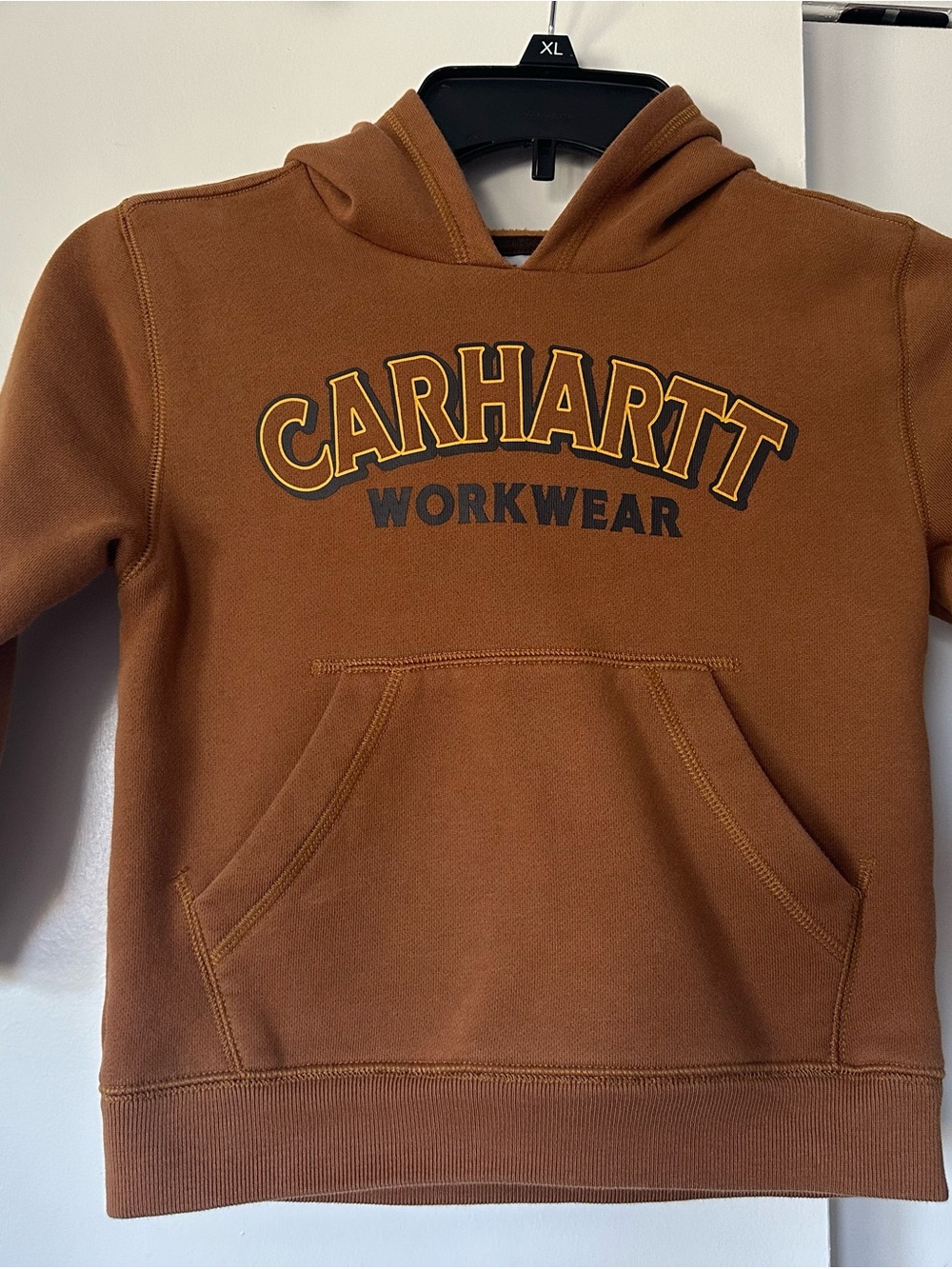 Carhartt Brown Kids' Pullover Hoodie with Logo